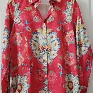 Pink blouse qith floral print NWOT